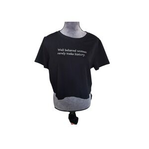 Forever 21  Well Behaved Women Cropped Black T-Shirt Top Size 2X NWT
